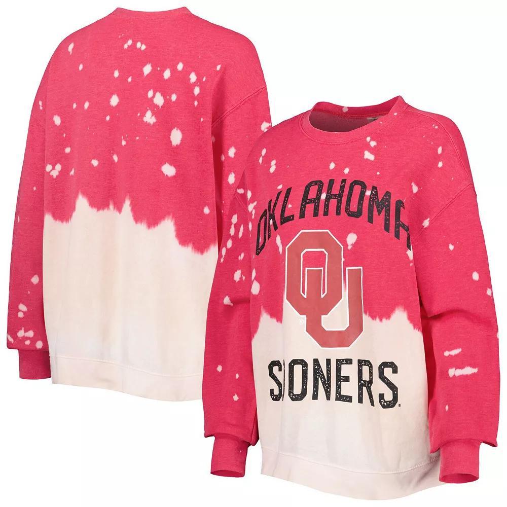 Women's Gameday Couture Crimson Oklahoma Sooners Twice As Nice Faded Dip-Dye Pullover Long Sleeve Top, Size: Large, Red Product Image
