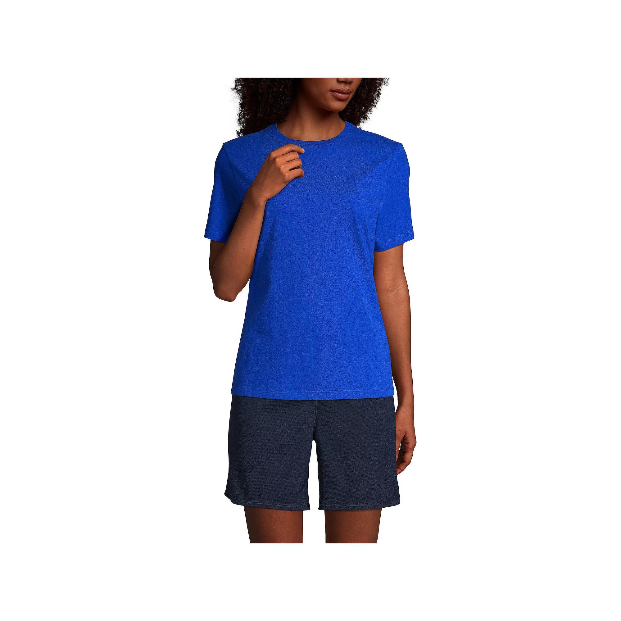 Women's Lands' End Short Sleeve Essential Tee, Size: Medium, Ice Pink Product Image
