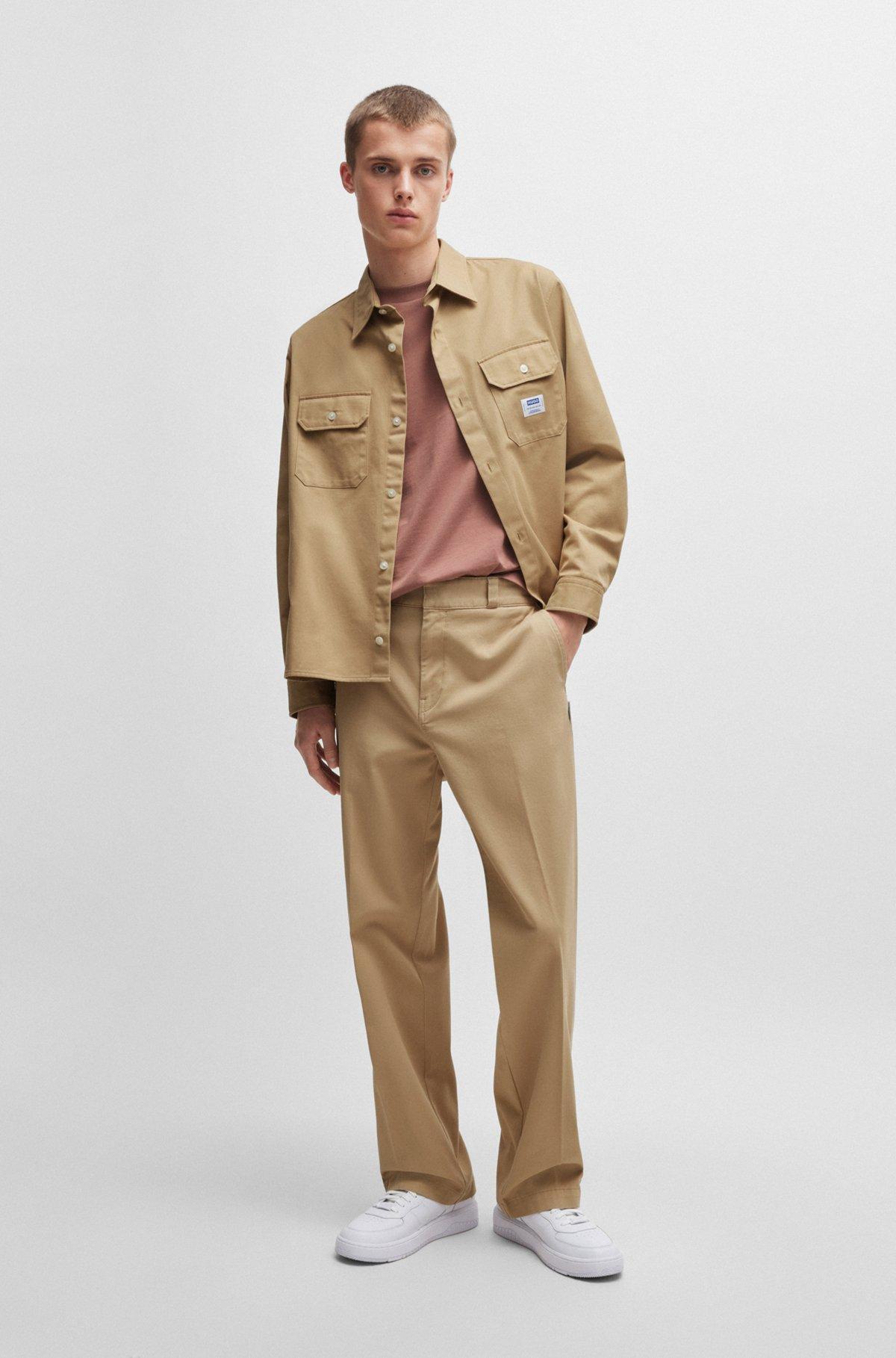 Baggy-fit trousers in cotton twill Product Image