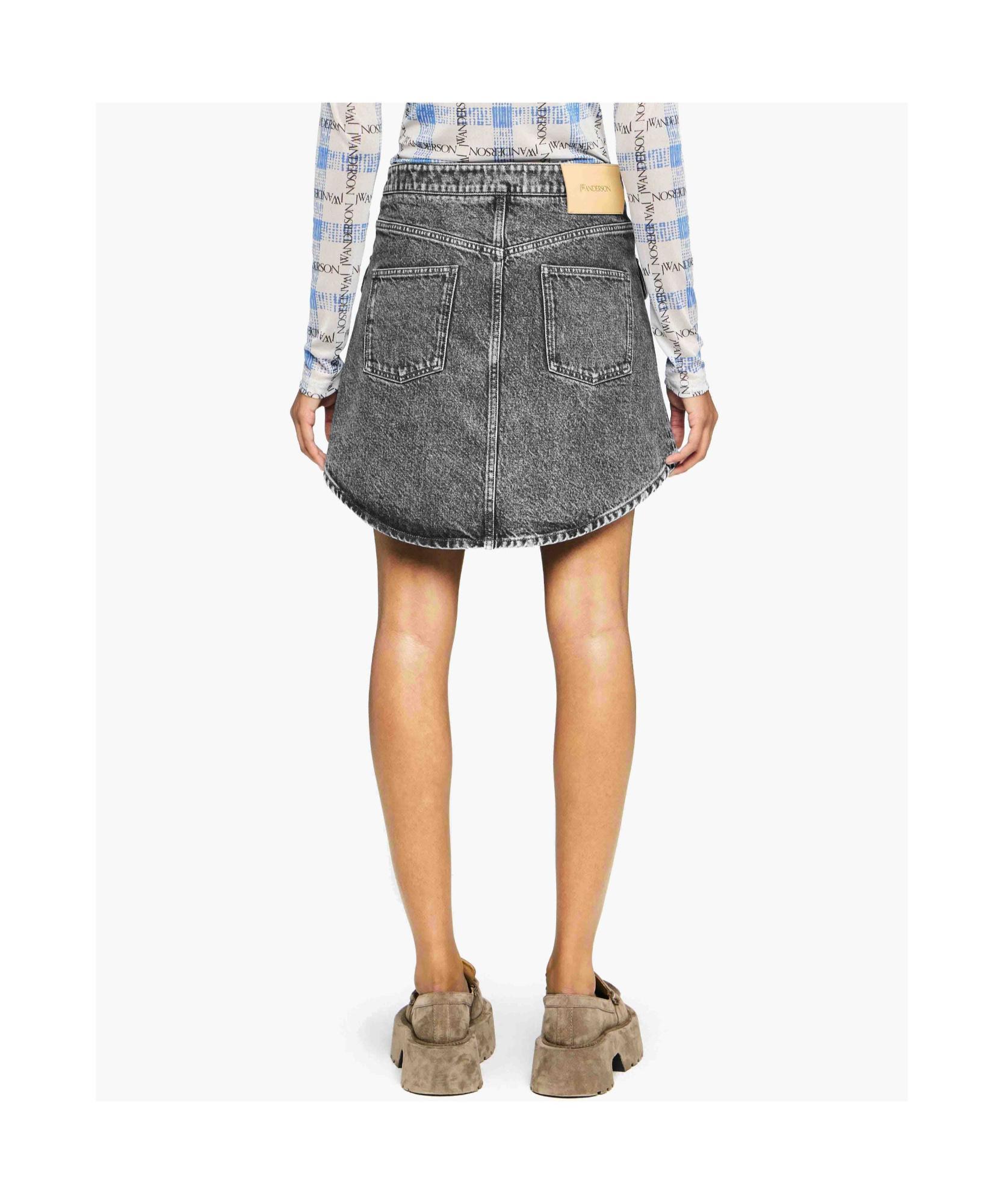 JW ANDERSON Patch Pocket Denim Mini Skirt In Grey Product Image