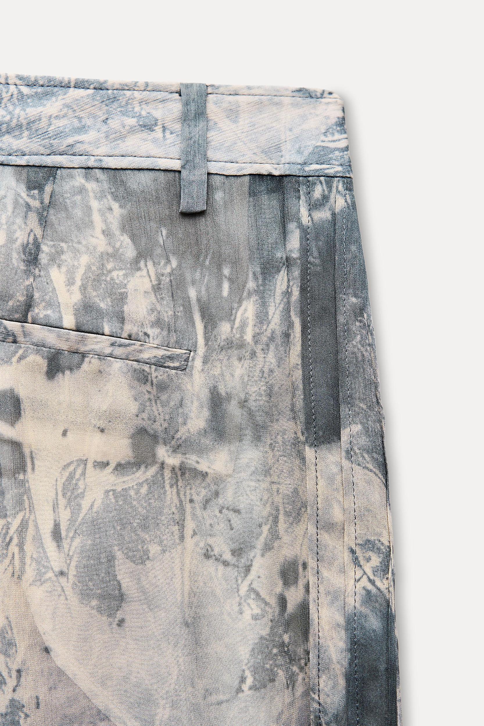 PRINTED STRAIGHT LEG PANTS ZW COLLECTION Product Image