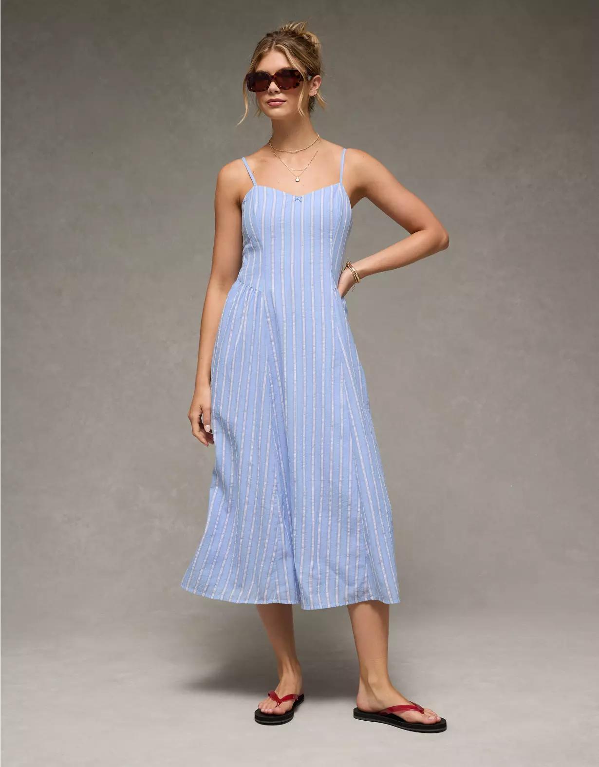 AE Sweetheart Drop Waist Midi Dress Product Image