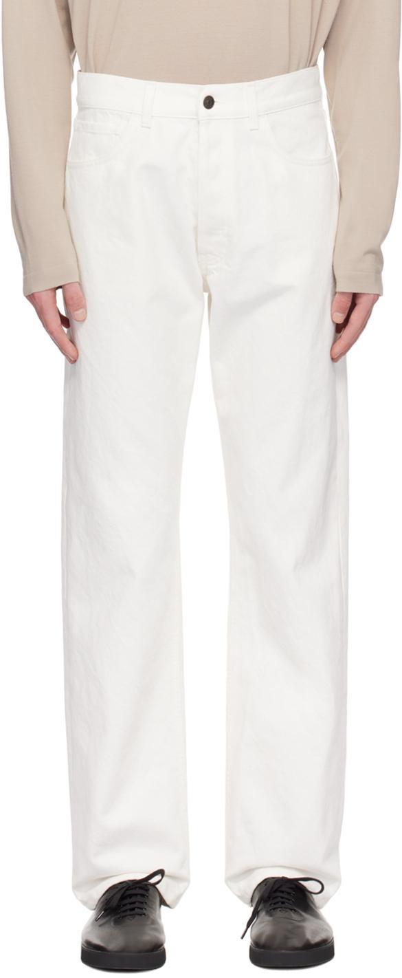 THE ROW Beige Carlisle Jeans In White Product Image