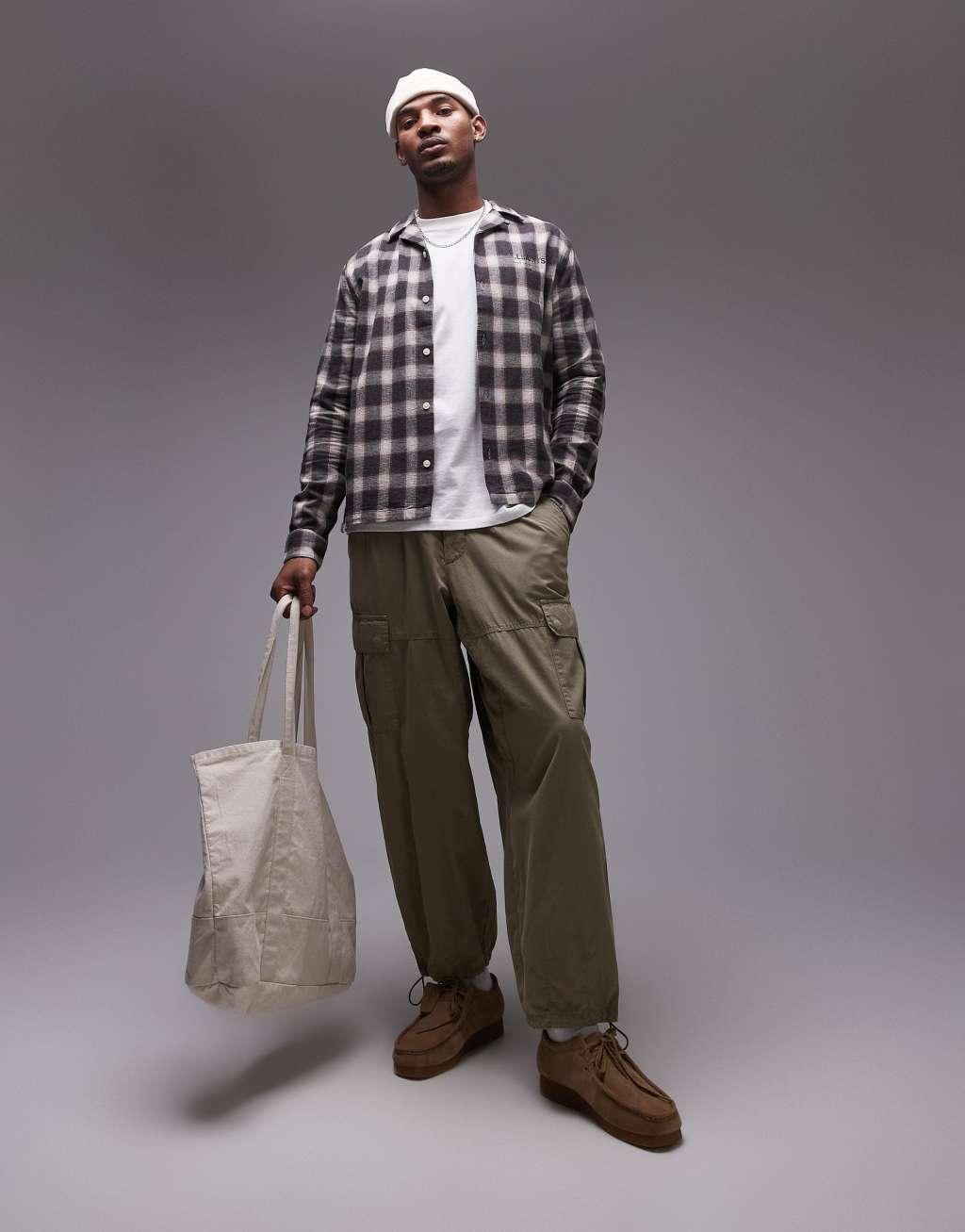 AllSaints Underground long sleeve check shirt in multi Product Image