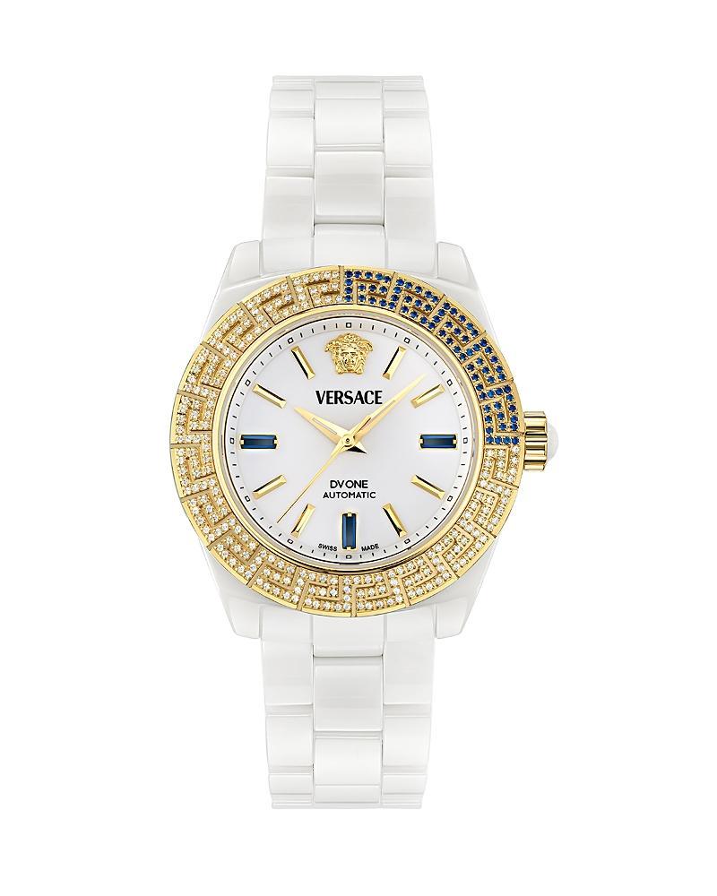 40mm DV One Automatic Watch with Bracelet Strap, White Product Image