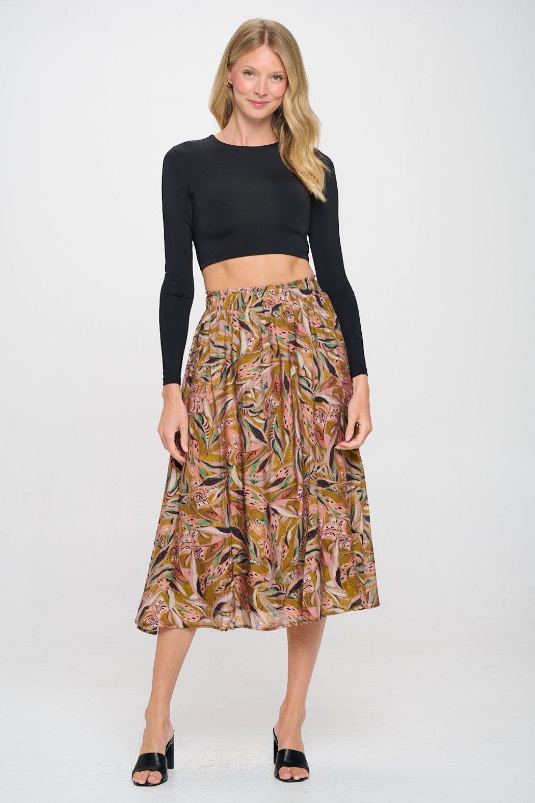 Autumn Leaves Olive Anna Skirt Product Image