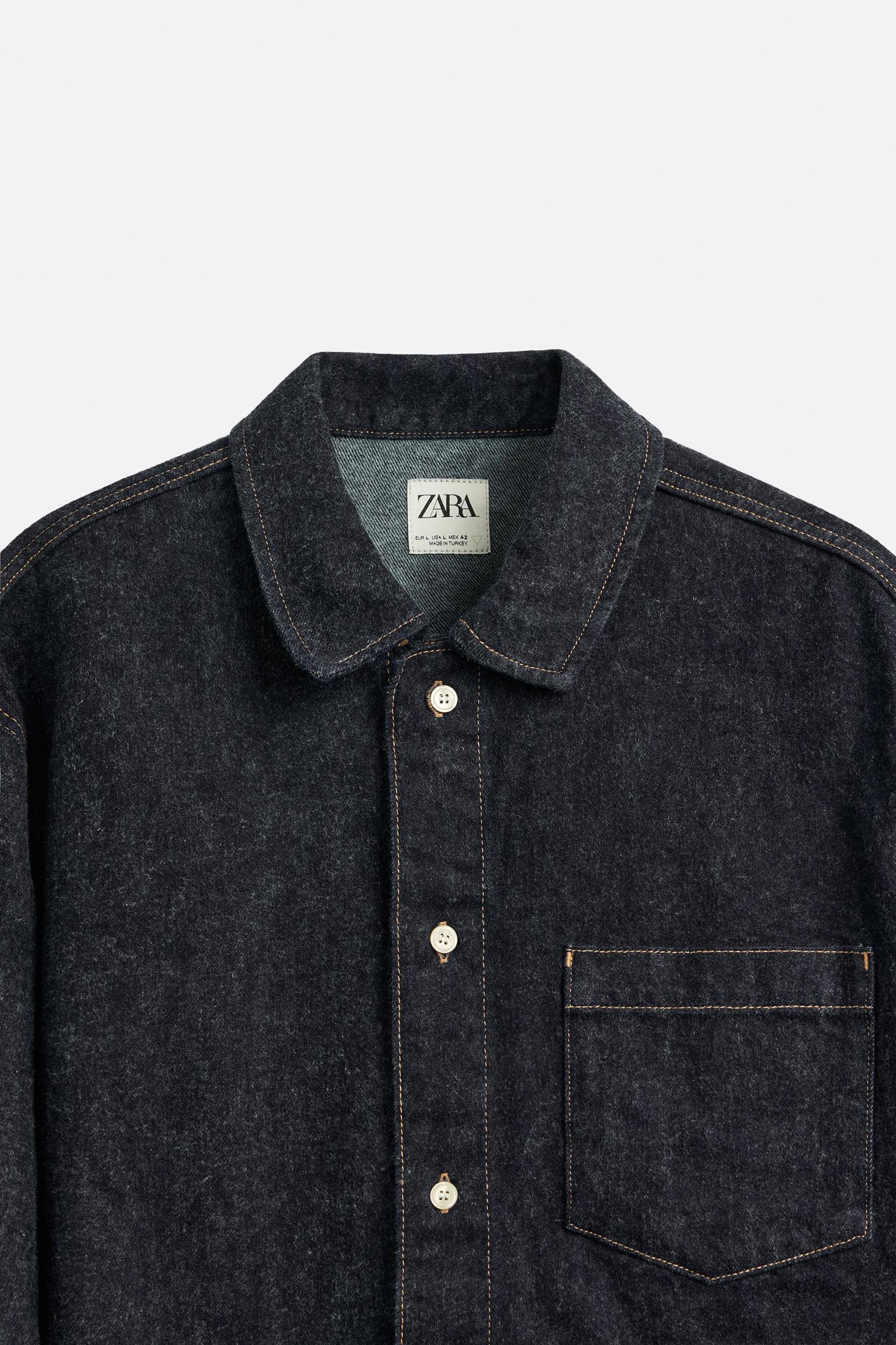BRUSHED TEXTURE DENIM SHIRT Product Image