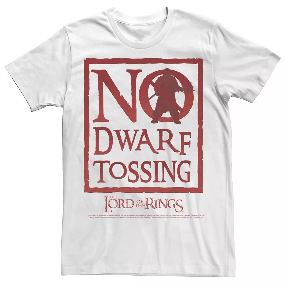 Men's Lord Of The Rings No Dwarf Tossing Poster Tee, Size: XXL, White Product Image