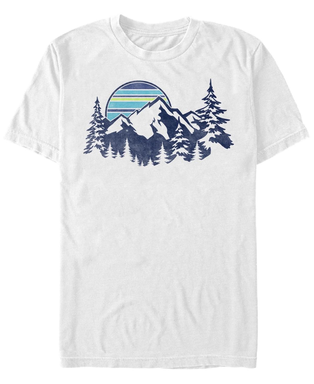 Men's Mountain Range Striped Sunset Tee, Size: XXL, White Product Image