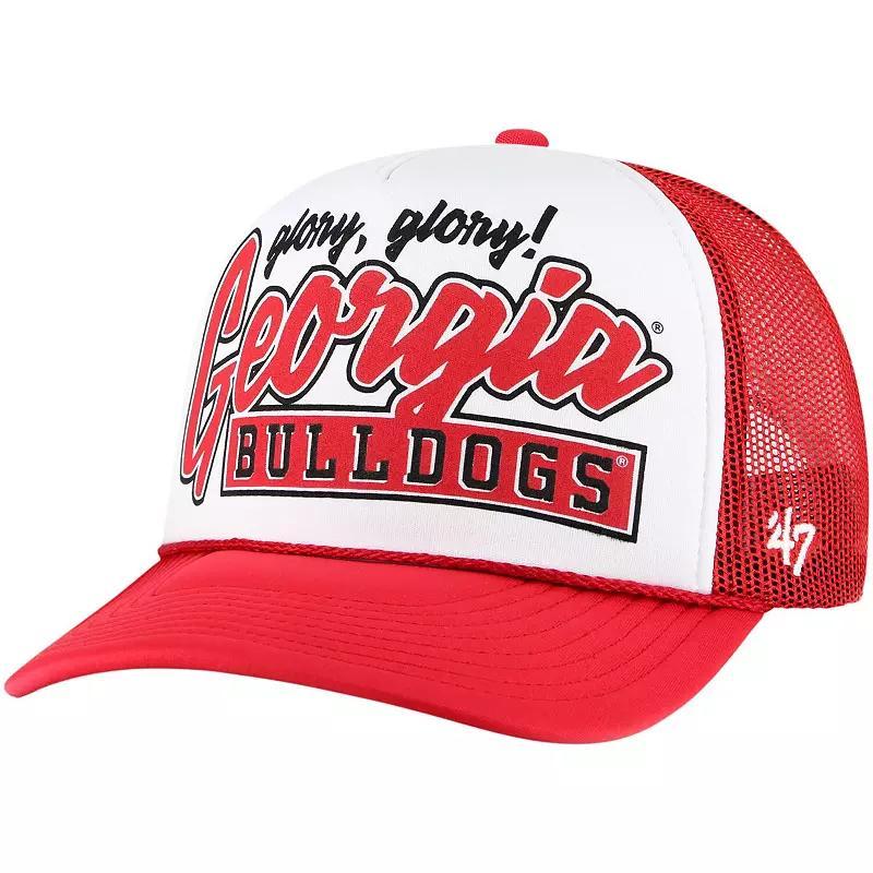 Men's '47 White/Red Georgia Bulldogs Article Foam Front Trucker Hat Product Image