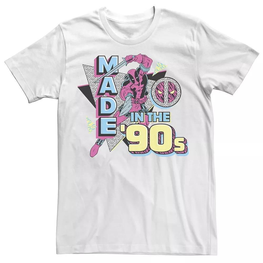 Men's Marvel Deadpool 30th Made In the '90s Patterned Portrait Tee, Size: Medium, White Product Image