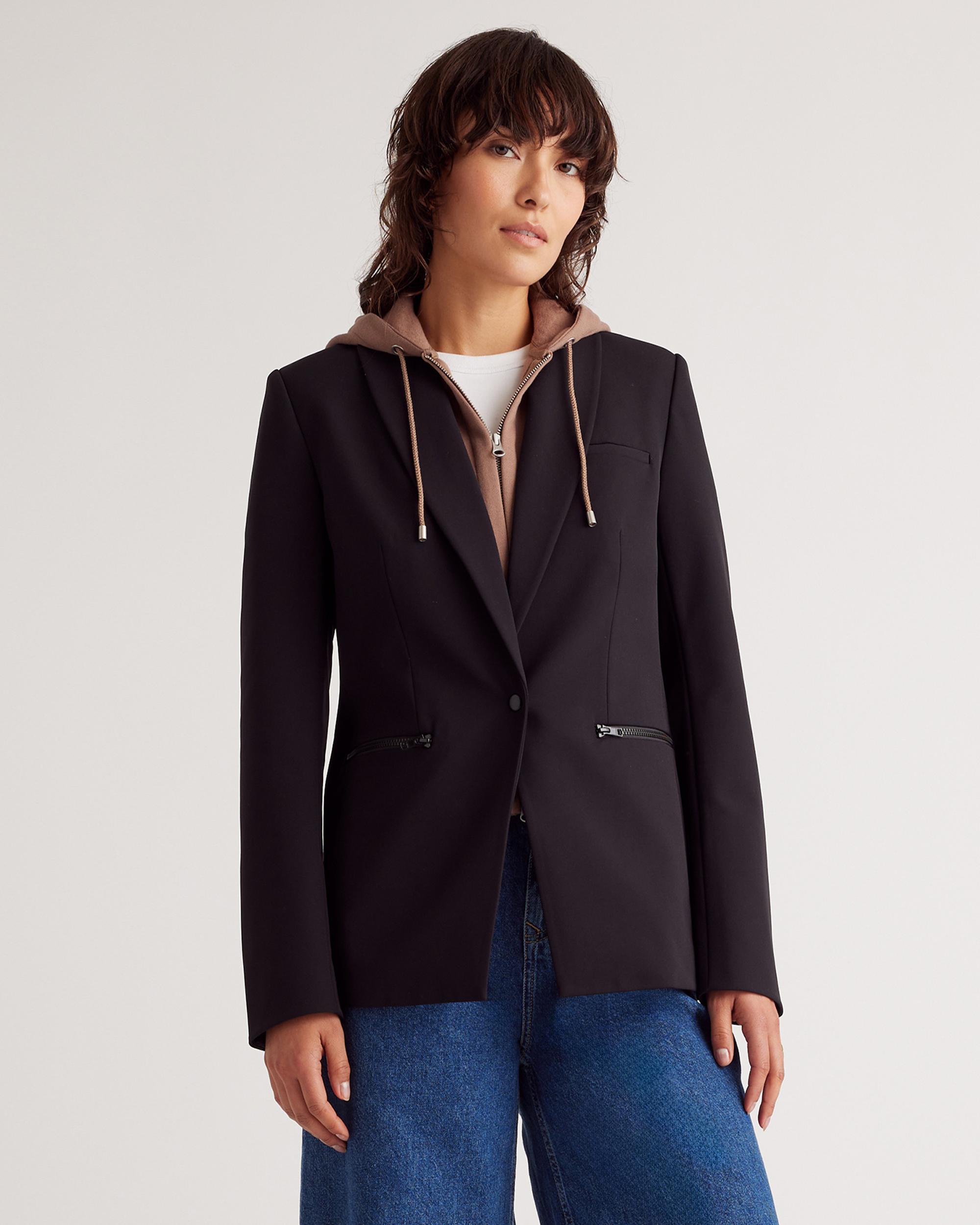 Quince | Women's Organic Heavyweight Fleece Hoodie Blazer Insert Size Large/XL, Organic Cotton Product Image