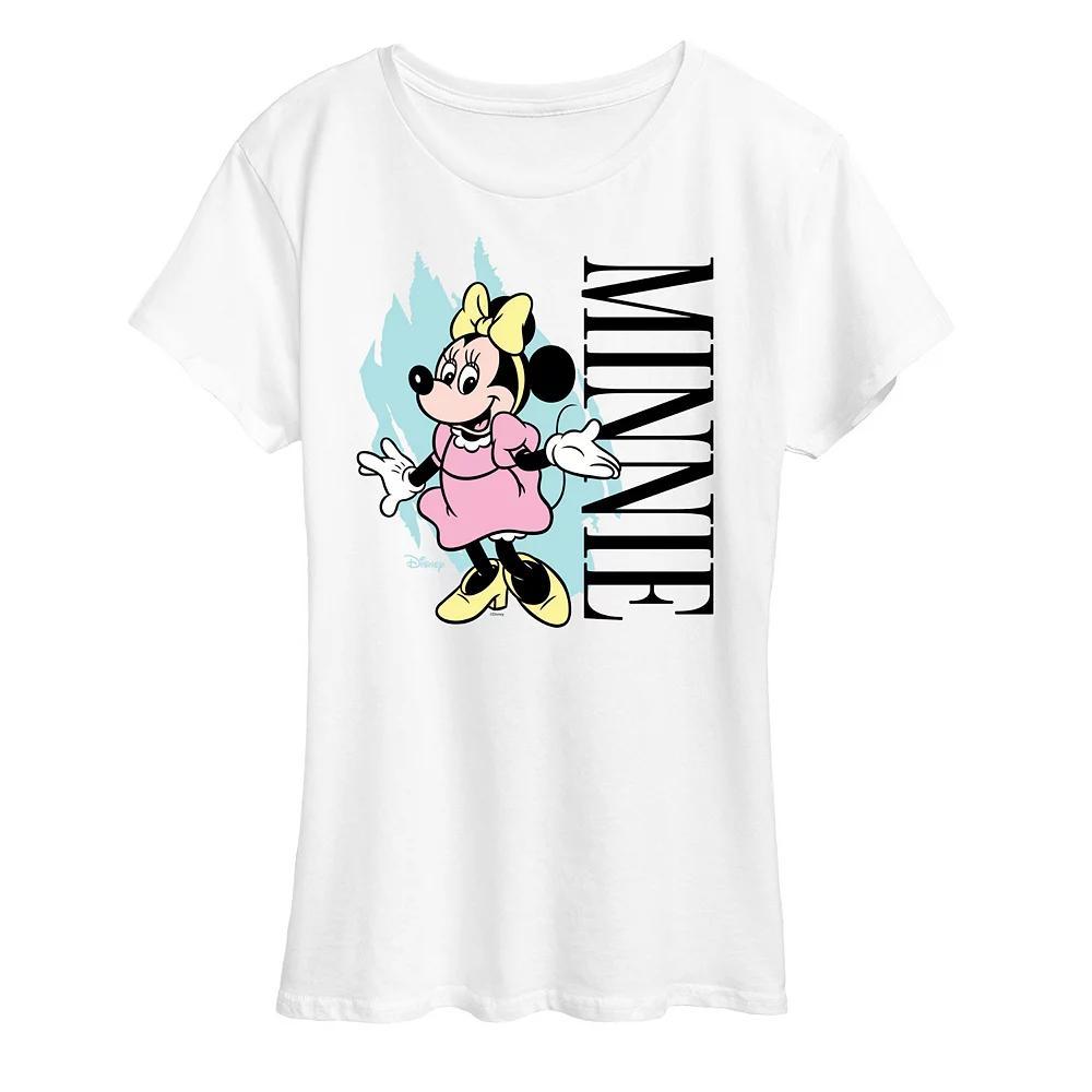 Disney's Minnie Mouse Retro Paint Swatch Graphic Tee, Women's, Size: Large, White Product Image