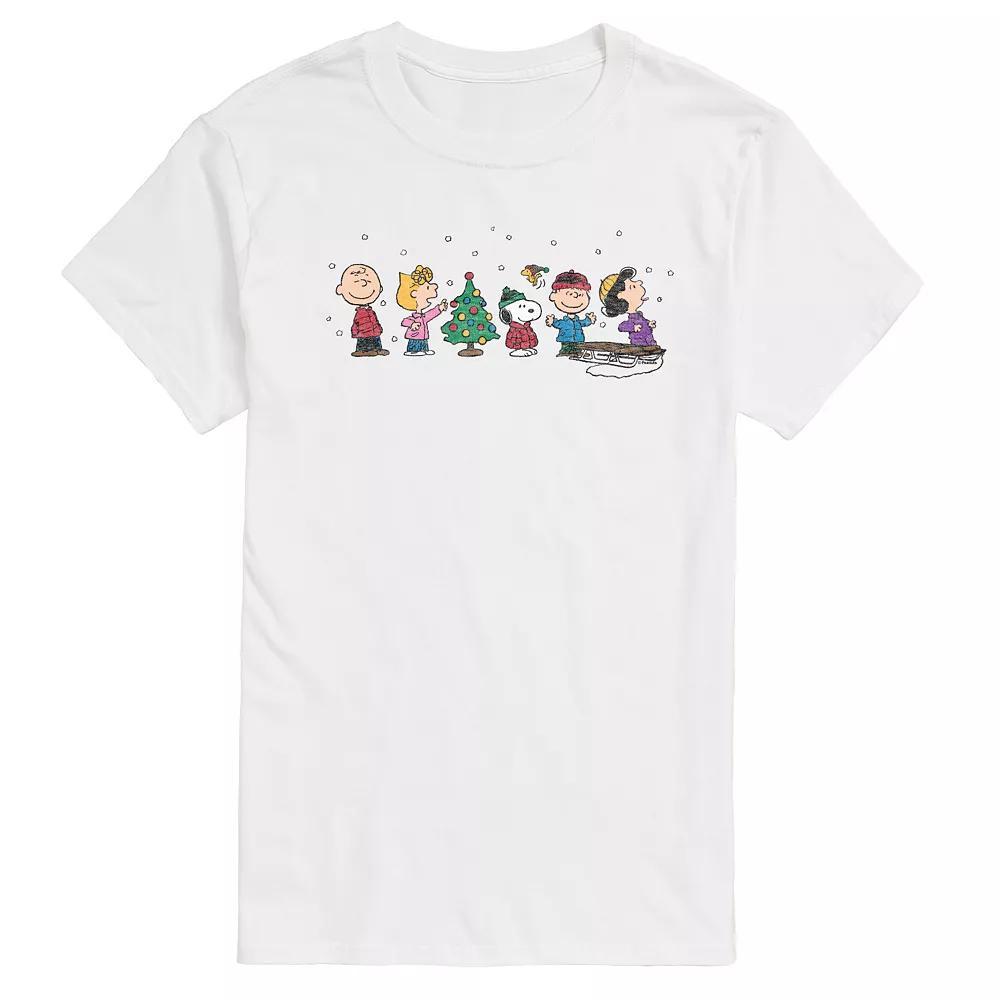 Big & Tall Peanuts Christmas Group Graphic Tee, Men's, Size: 3XB, White Product Image