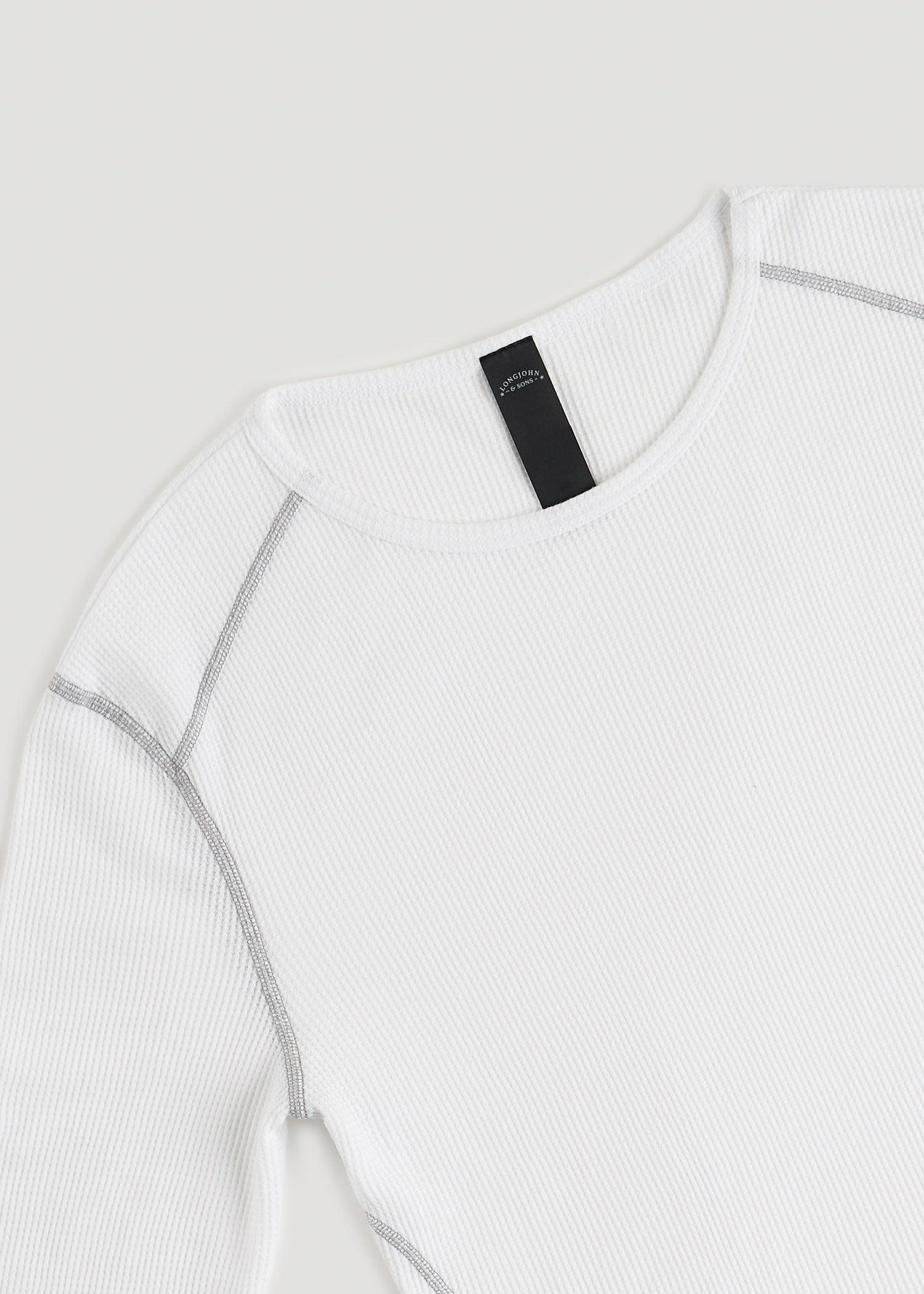 LJ&S Long Thermal Undershirt for Tall Men in White Product Image
