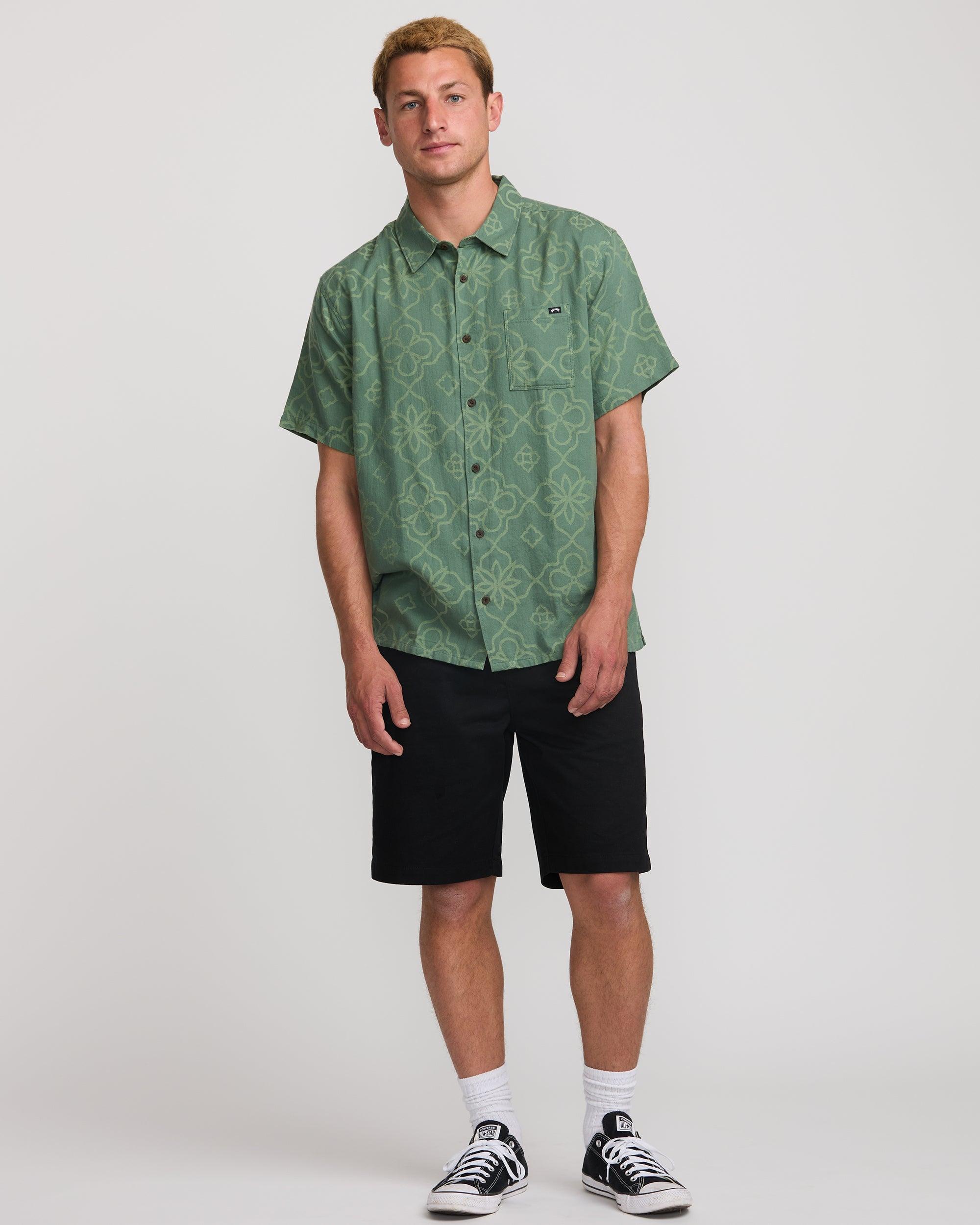 Sundays Jacquard Short Sleeve Shirt - Dark Slate Male Product Image