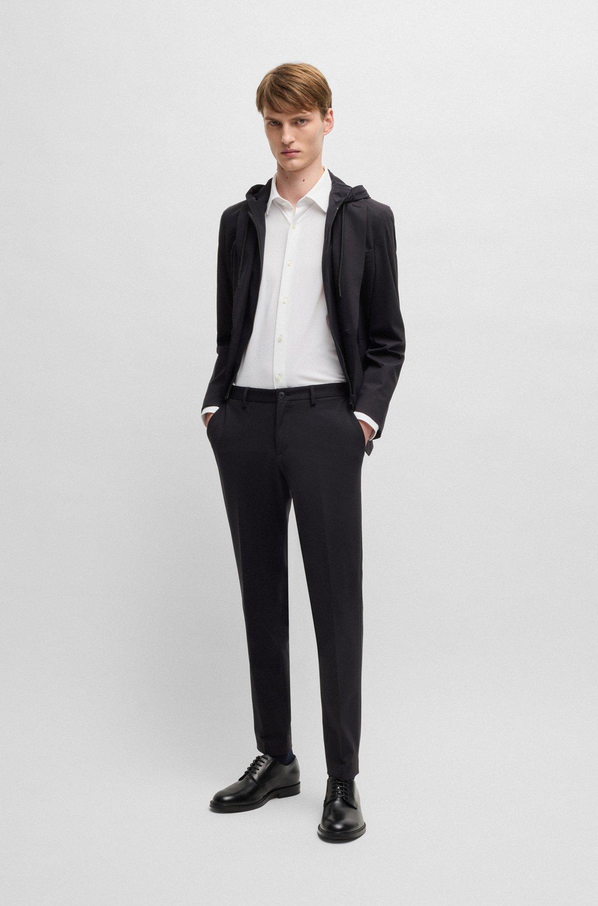 Slim-fit trousers in performance-stretch jersey Product Image