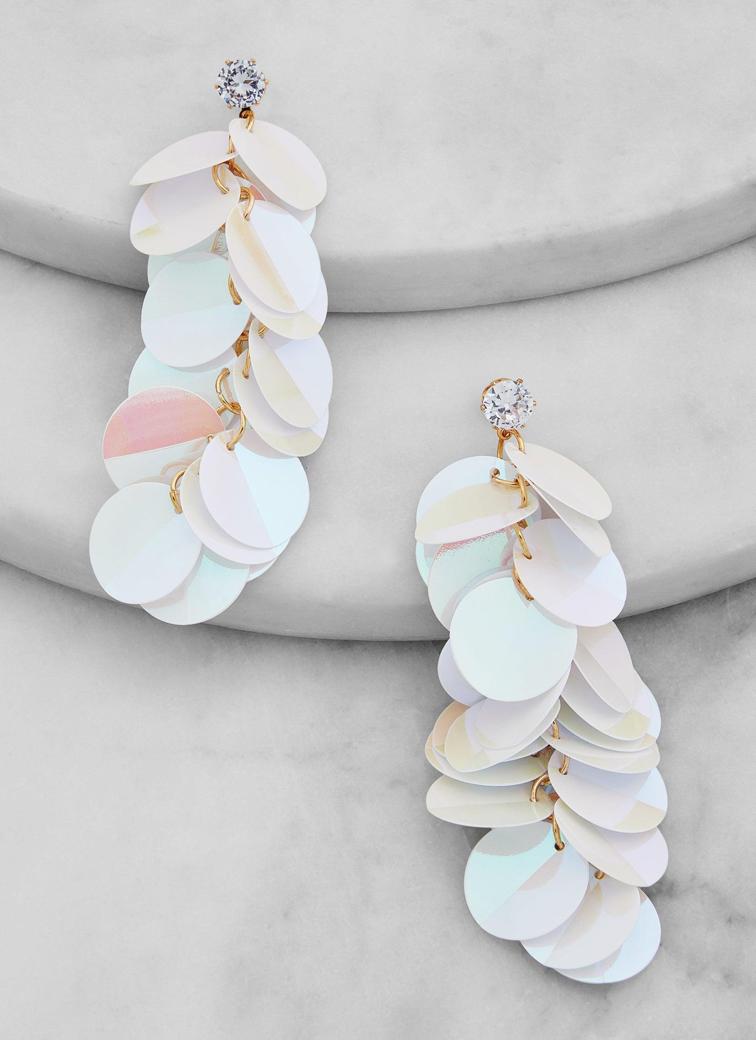 Womens Sequin Drop Earrings Product Image