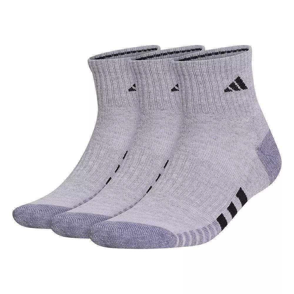 Men's adidas Cushioned 3.0 3-Pack Quarter Socks, Size: 6-12, Black Product Image