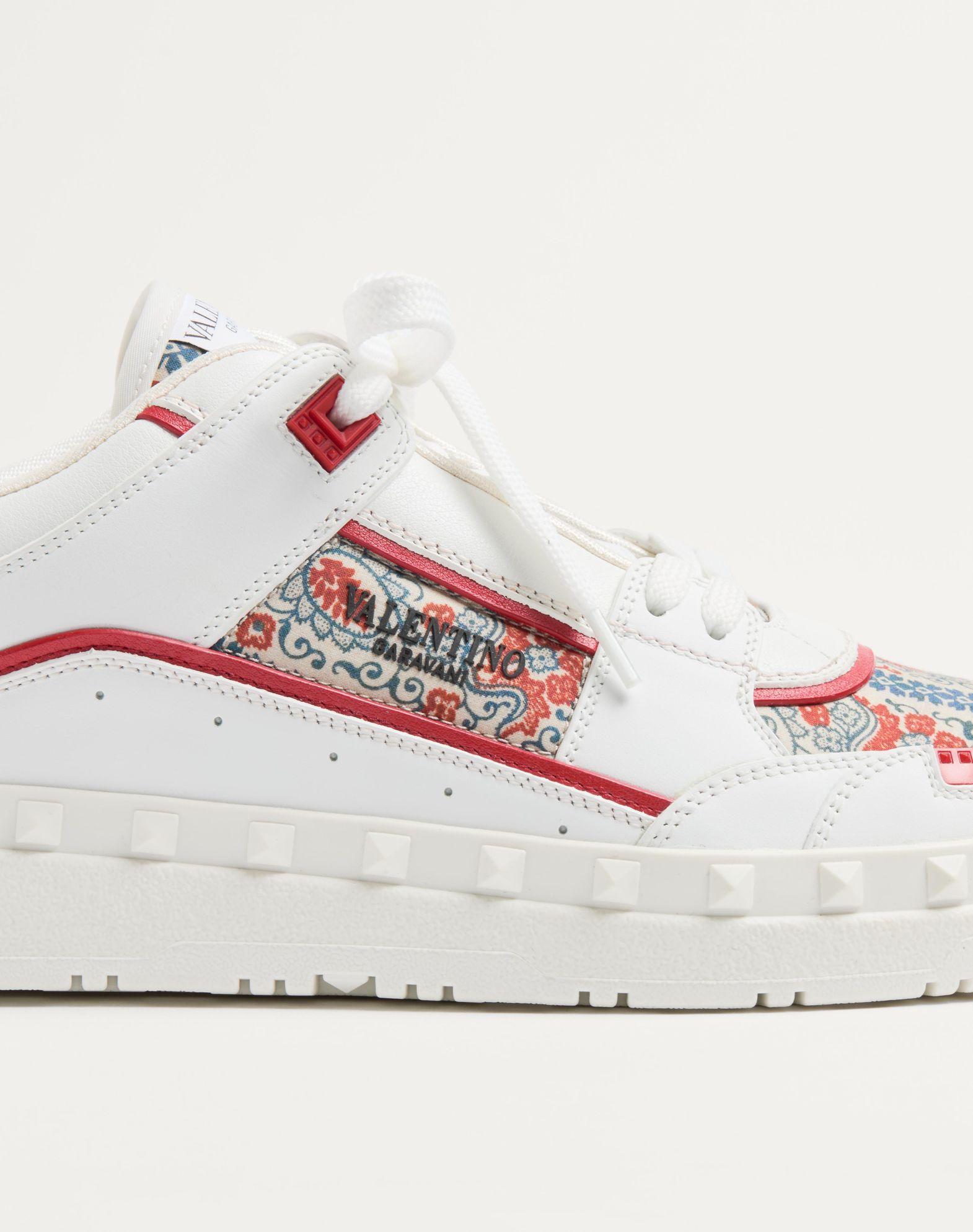 Freedots Low-Top Sneaker In Calfskin And Voyage Imaginaire Fabric Product Image