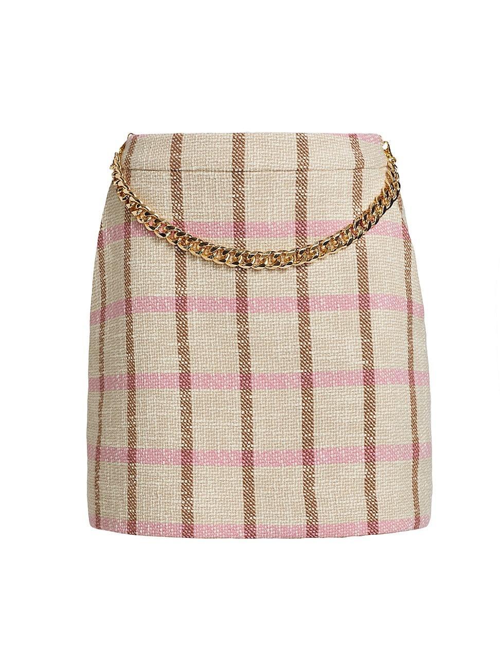 Womens Lane Plaid A-Line Miniskirt Product Image
