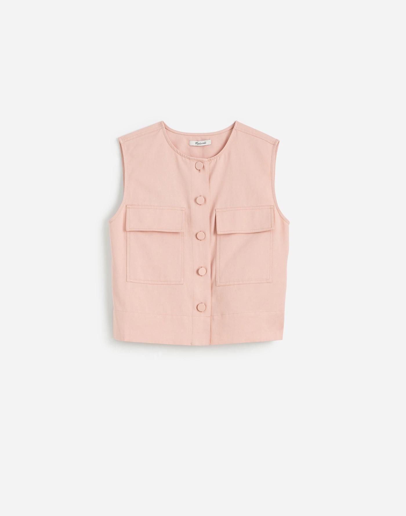 Crop Cargo-Pocket Crewneck Top Product Image