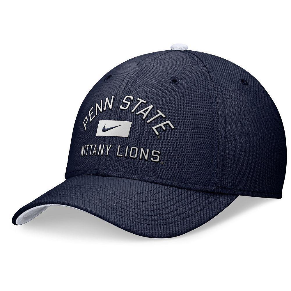 Men's Nike Navy Penn State Nittany Lions Primetime Rise Swoosh Flex Hat, Size: Medium/Large, Blue Product Image