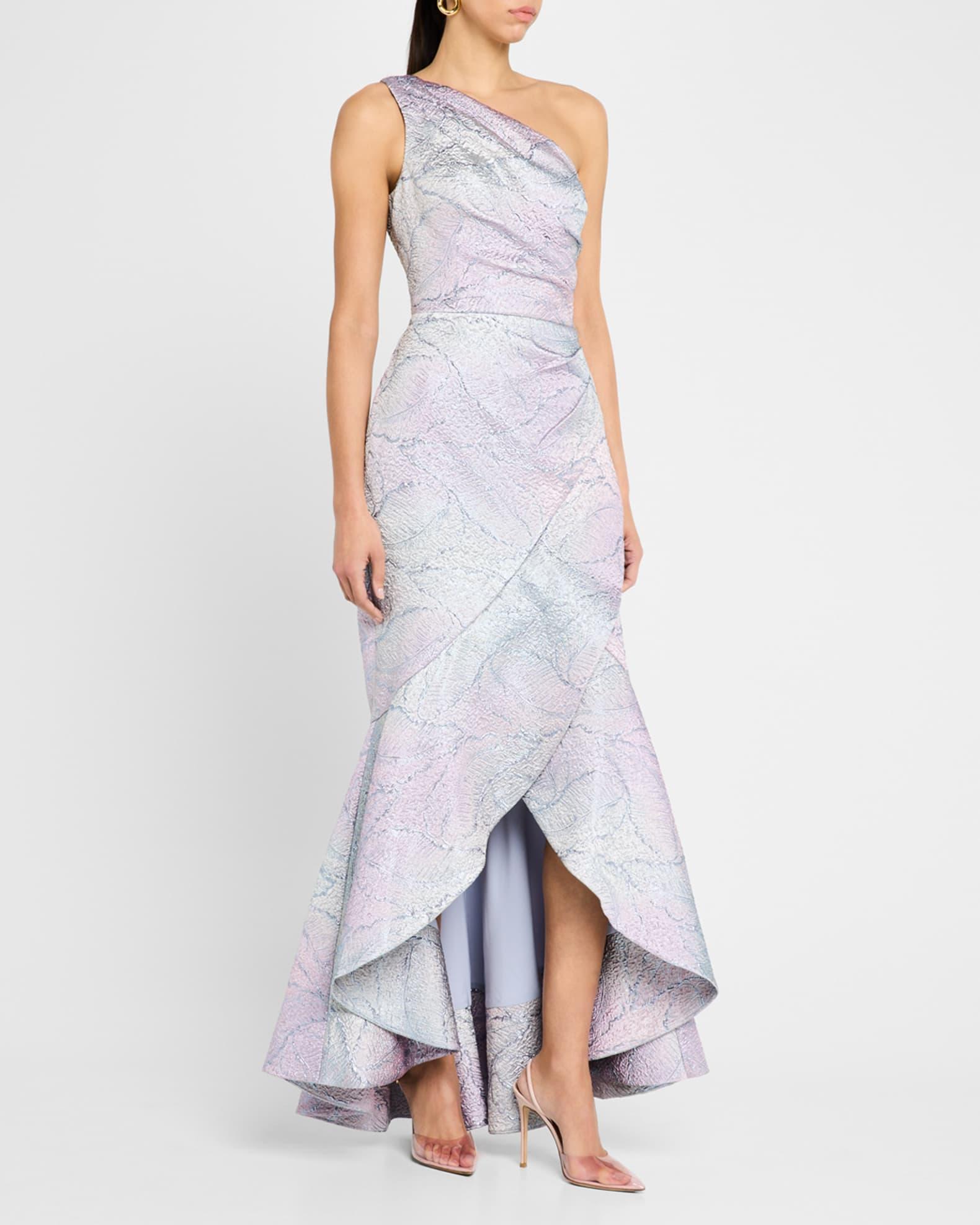 High-Low Metallic Jacquard Gown Product Image