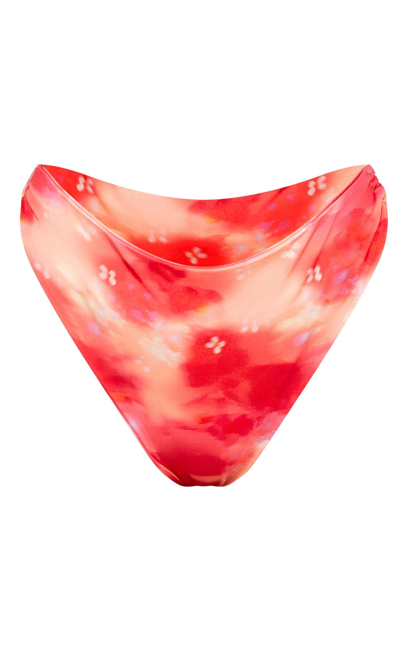 Pink Blurred Floral O Ring Bikini Bottoms Product Image