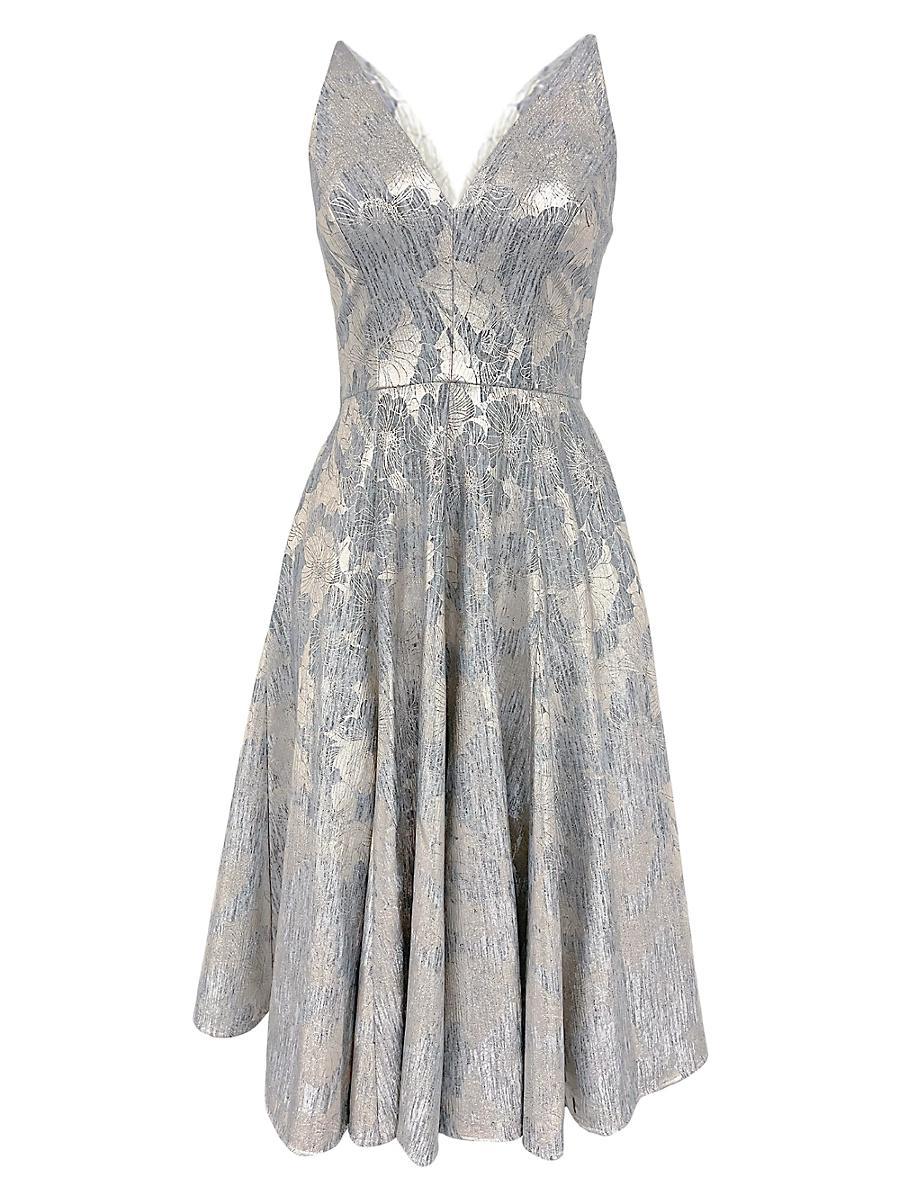 Womens Delilah Metallic Brocade Cocktail Dress Product Image