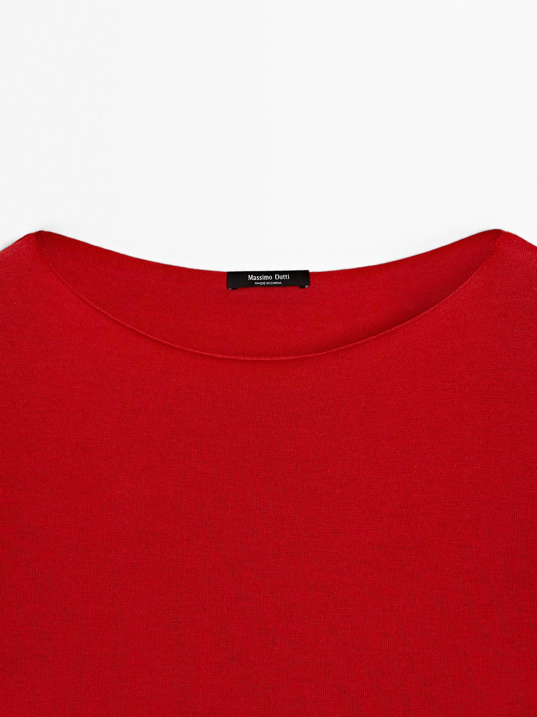 Wool blend boat neck sweater Product Image