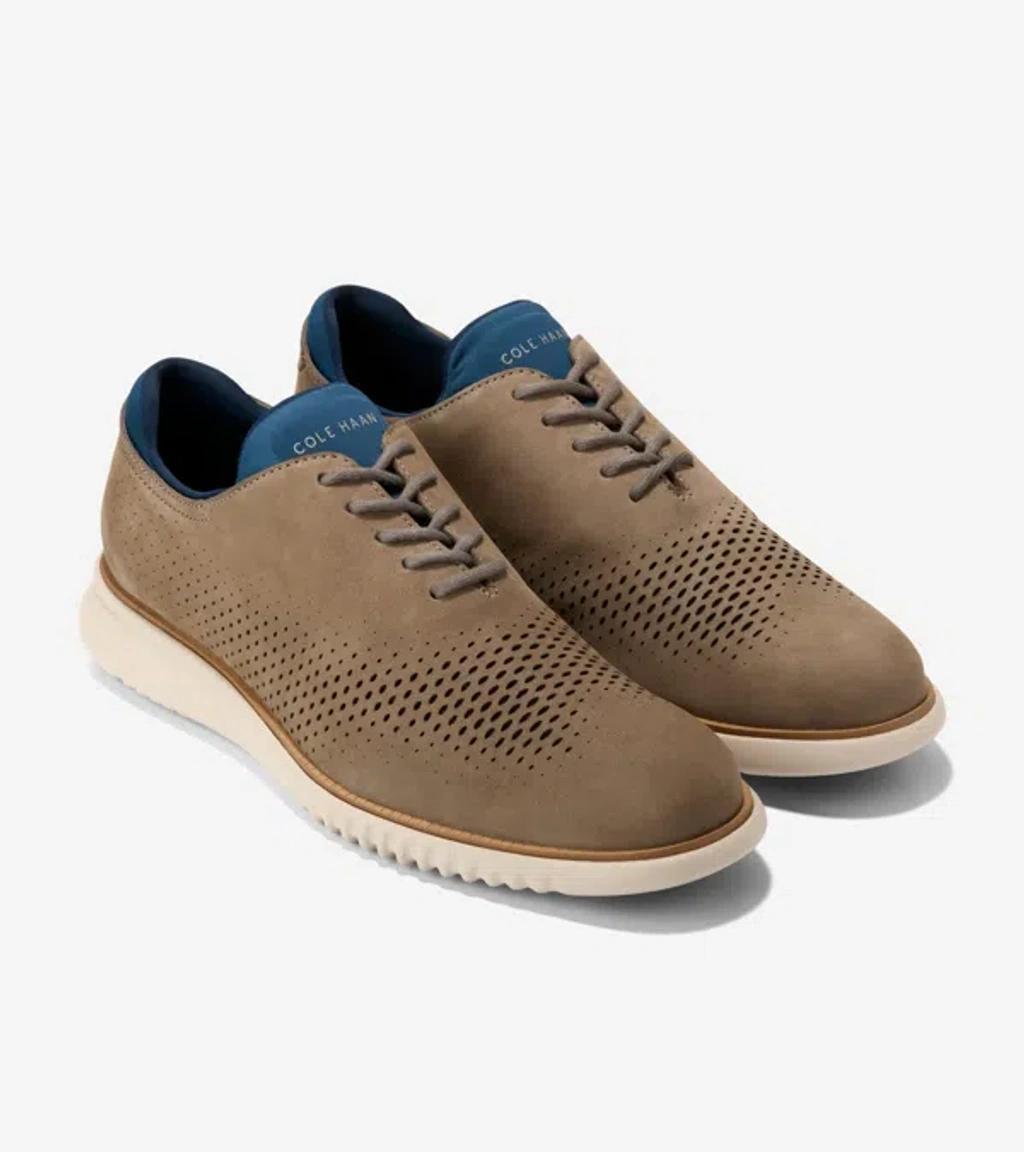 Cole Haan Mens 2.ZERGRAND Laser Wingtip Oxford Shoes - Beige Size 9 Product Image