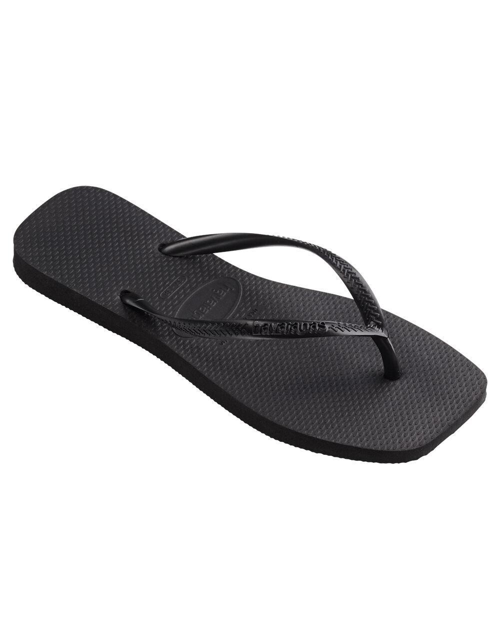 HAVAIANAS Slim Square Womens Flip Flops - BLACK Product Image