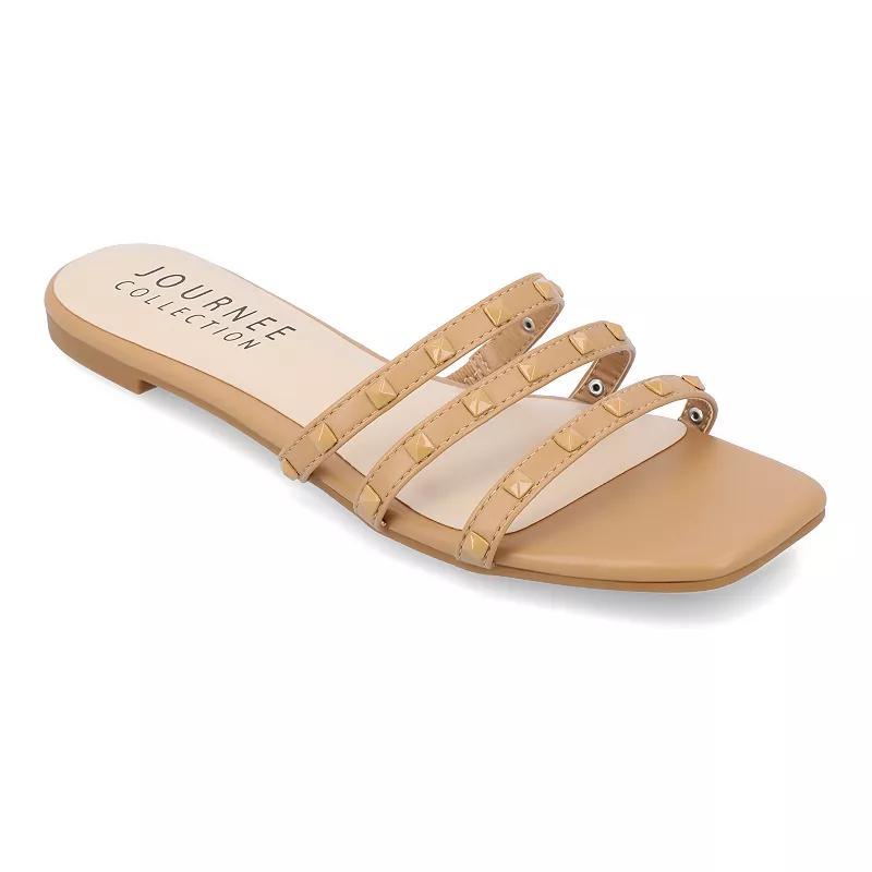 Journee Camarie Women's Embellished Strappy Sandal, Size: 8.5, Beige Product Image