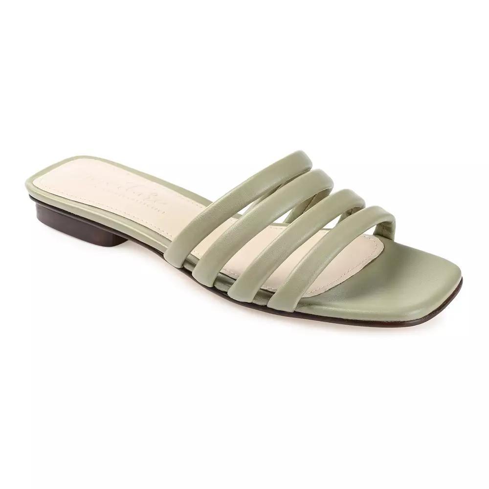 Journee Cendi Women's Leather Slide Sandals, Size: 8.5, Green Product Image
