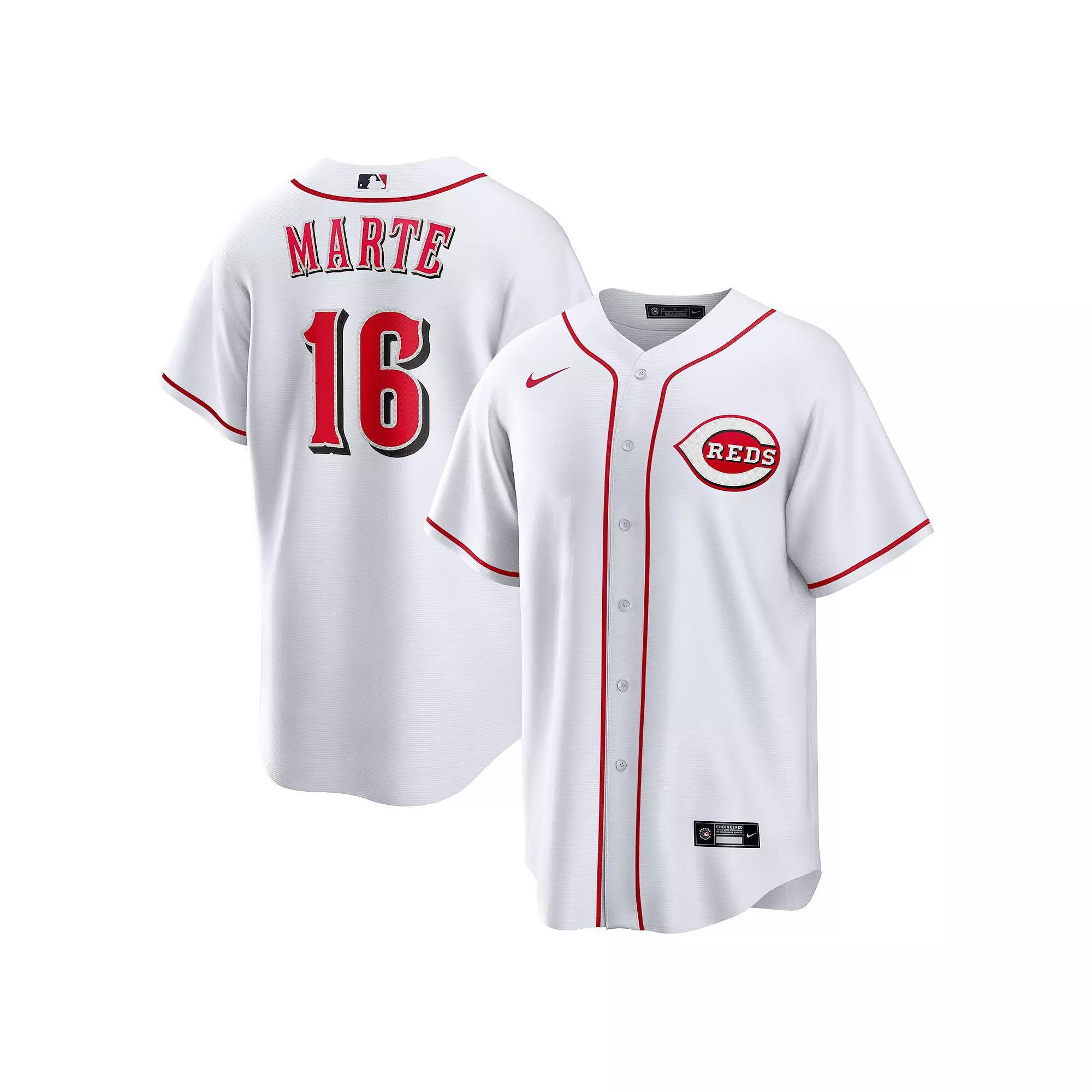 Men's Nike Noelvi Marte White Cincinnati Reds Home Replica Jersey, Size: XL, Red White Product Image