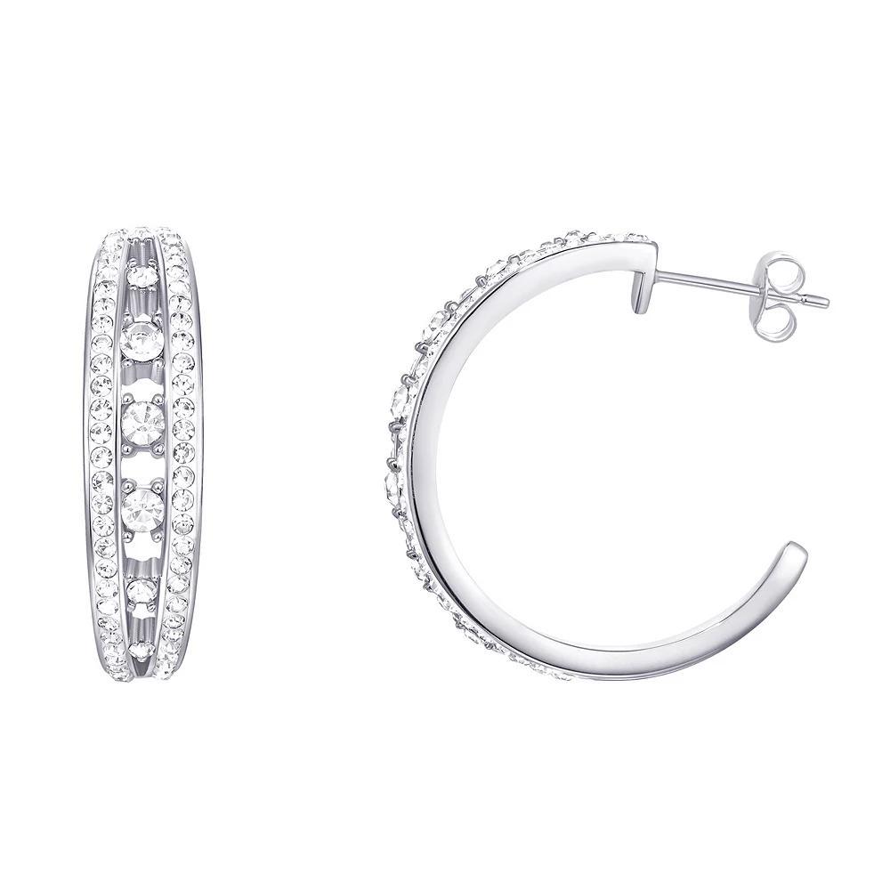 Chrystina Crystal Split Hoop Earrings, Women's, Gold Tone Product Image