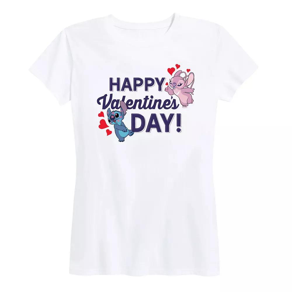 Disneys Lilo & Stitch Womens Valentines Day Graphic Tee Product Image