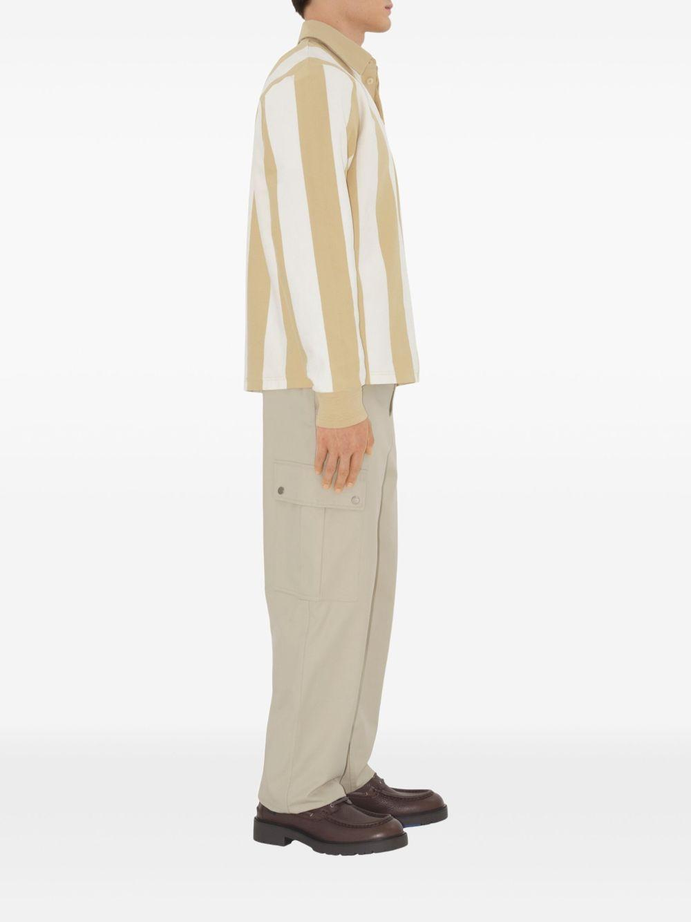 striped cotton polo shirt Product Image