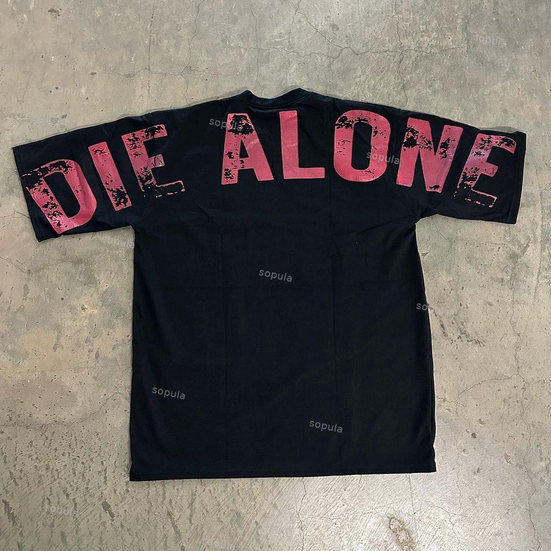 Vintage Nothing Wrong Die Alone Graphic Print Cotton T-Shirt Product Image