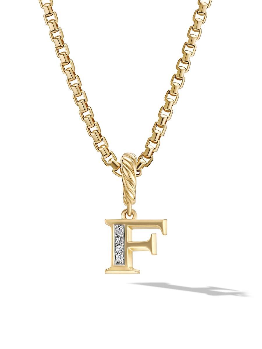 David Yurman 18K Gold Amulets Diamond Pave Initial Pendant Product Image