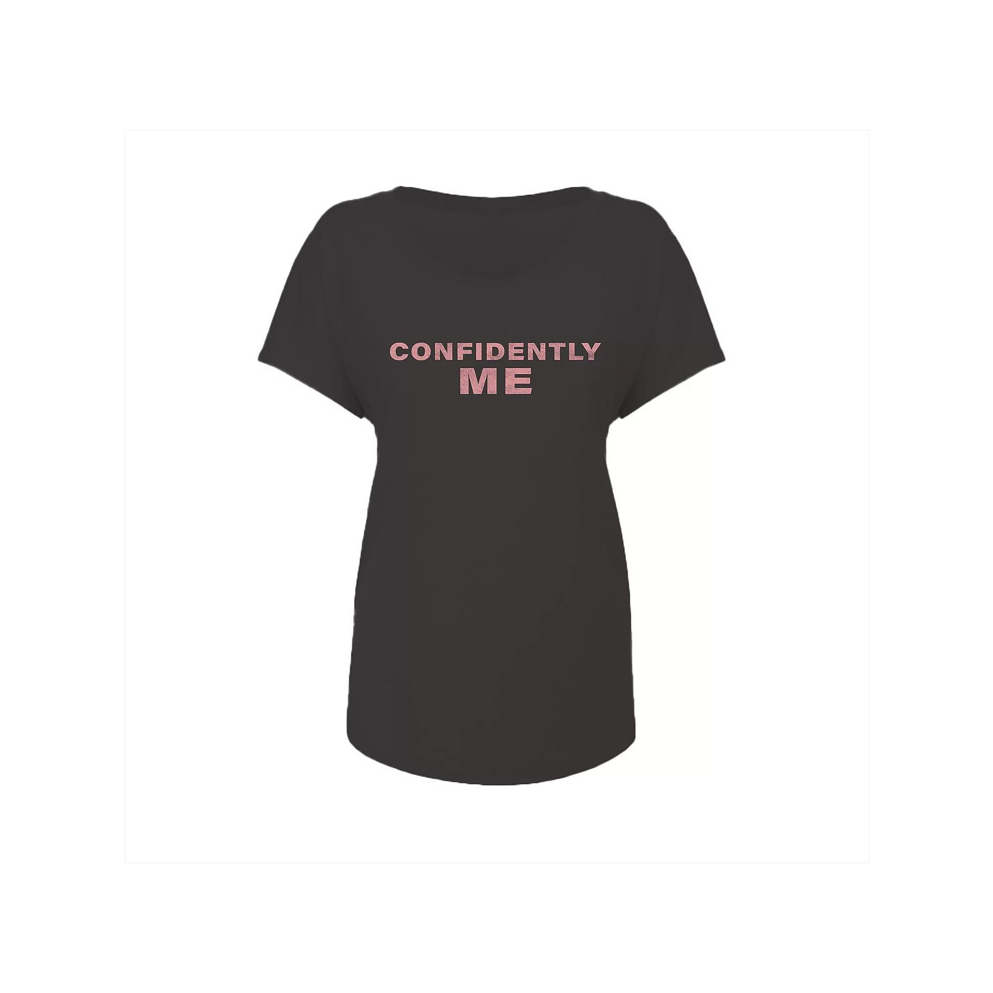 Junior's Grayson Threads Confidently Me Graphic Tee, Women's, Size: Large, Vintage Black Product Image