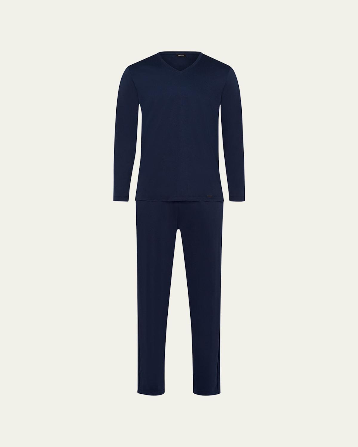Mens Night Selection Long Cotton Pajama Set Product Image