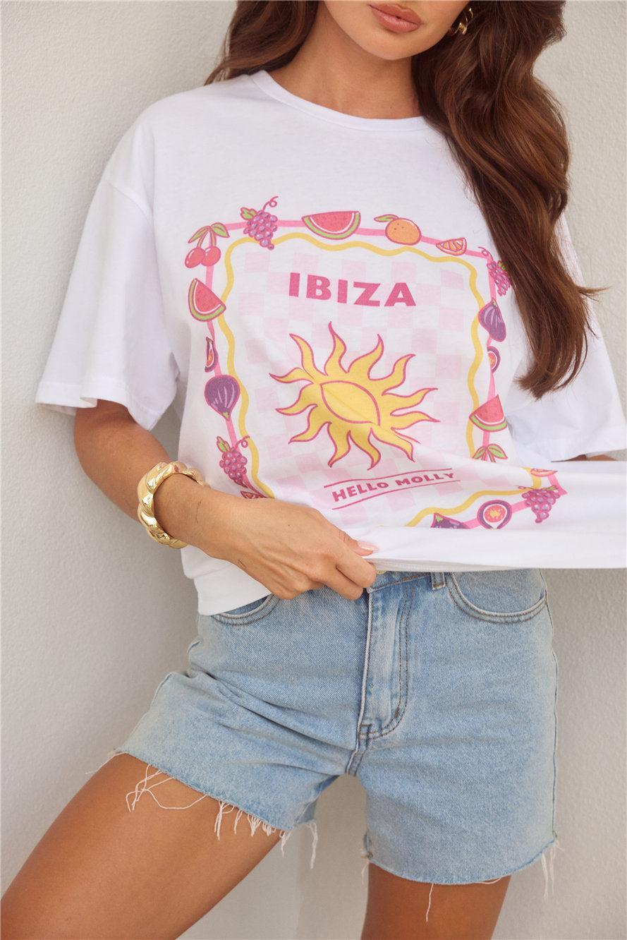 BASE Tropical Ibiza Oversized T-Shirt White Product Image