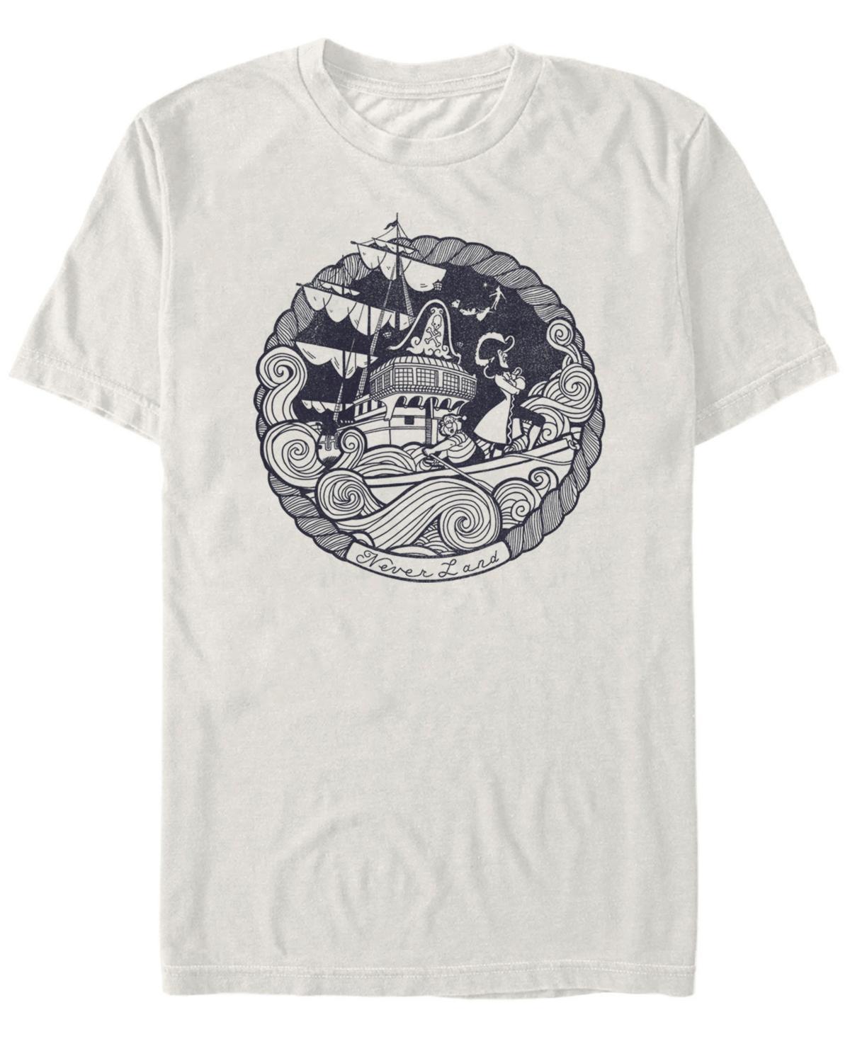 Disney's Peter Pan Men's Never Land Circle Vintage Logo Tee, Size: Medium, Natural Product Image