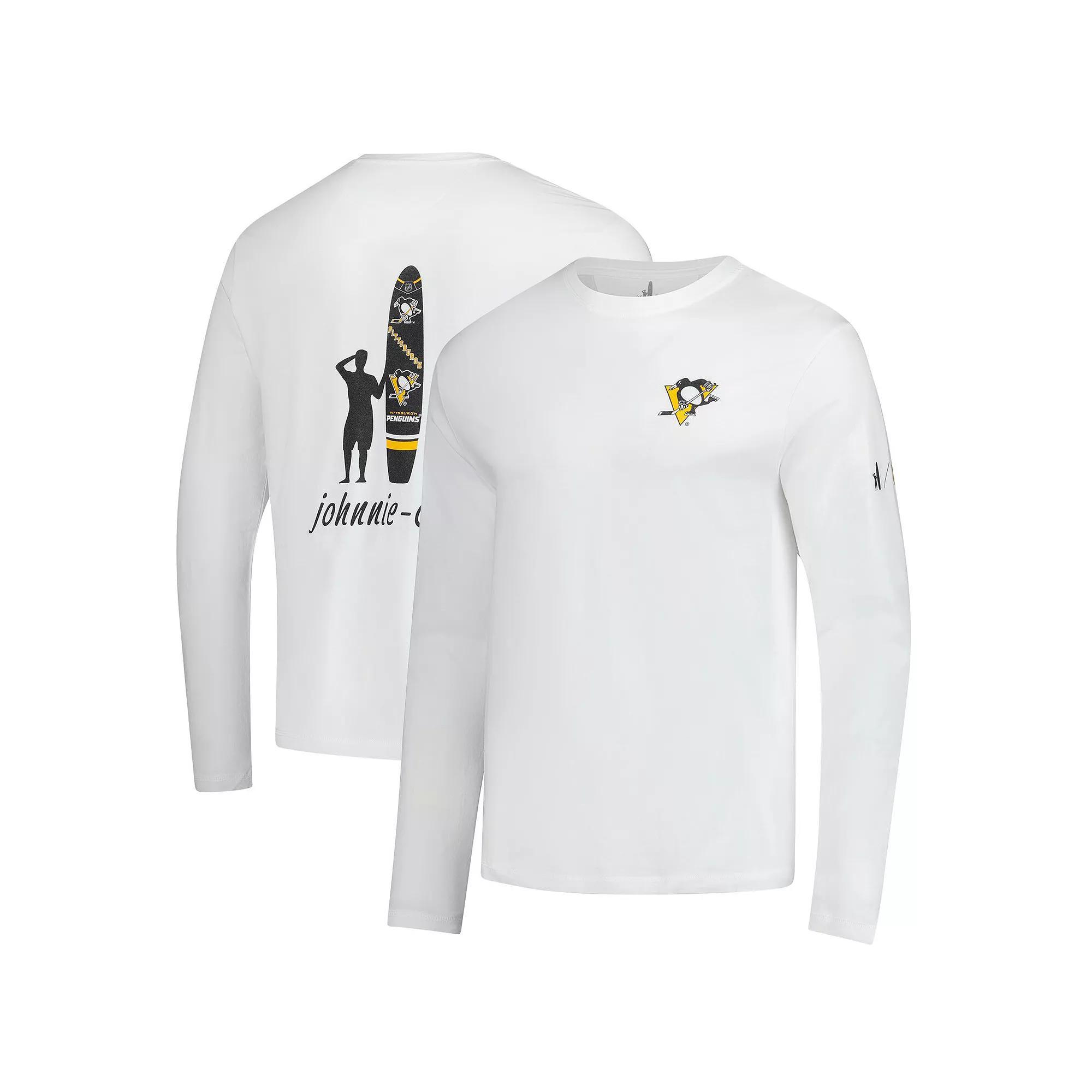 Men's johnnie-O White Pittsburgh Penguins Adam Long Sleeve T-Shirt, Size: Small Product Image