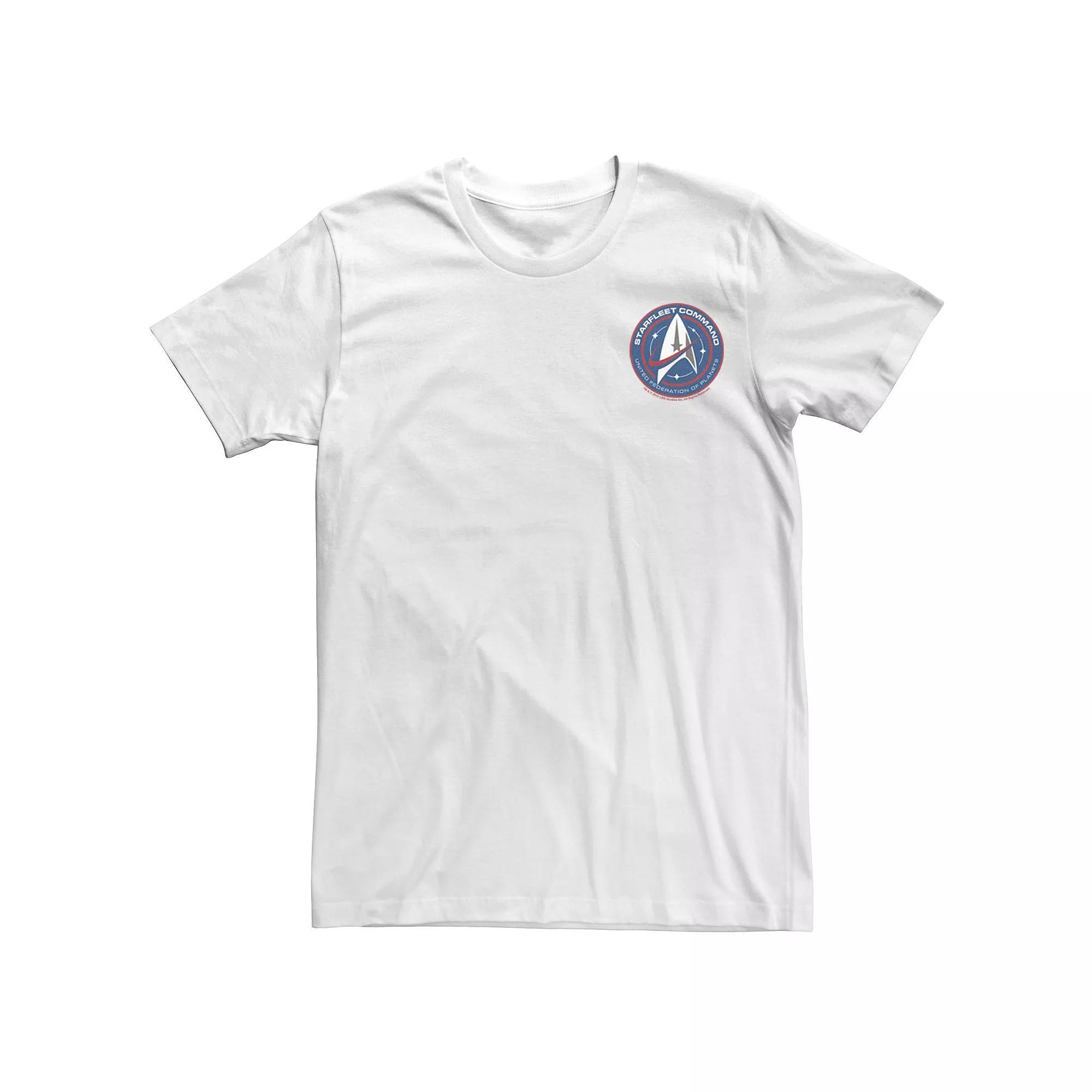 Men's Star Trek Discovery Blue and Red Federation of Planets Logo Tee, Size: 3XL, White Product Image