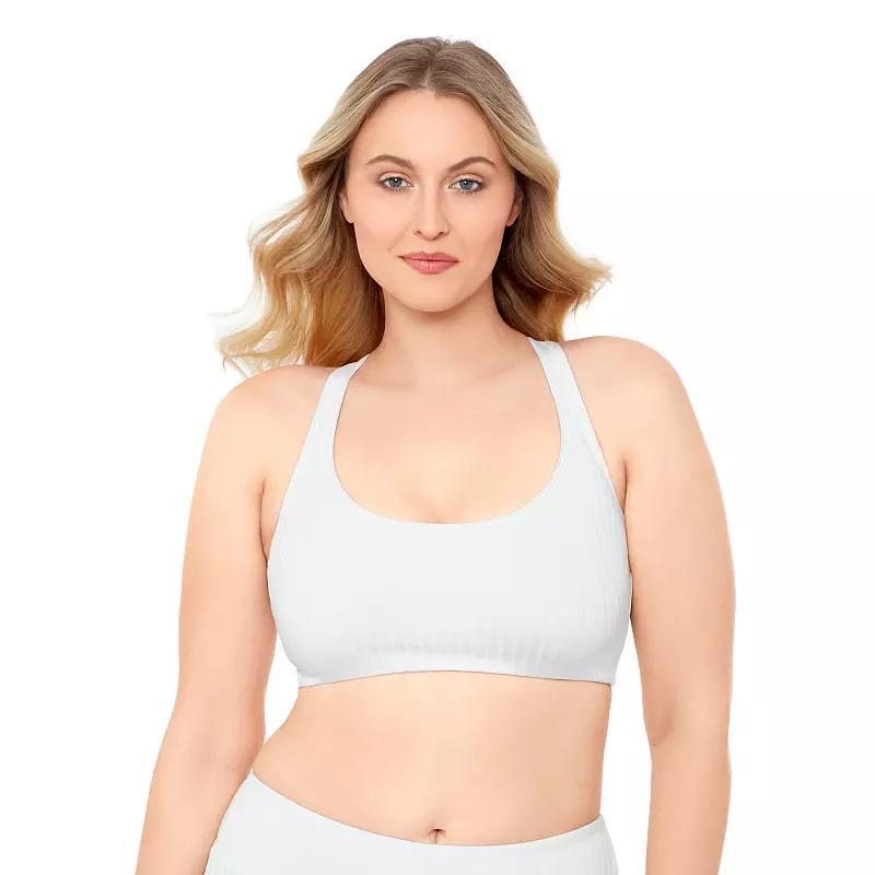 Womens S3 Swim Sculpting Ribbed Scoopneck Crossback Bralette Bikini Top, Womens Product Image