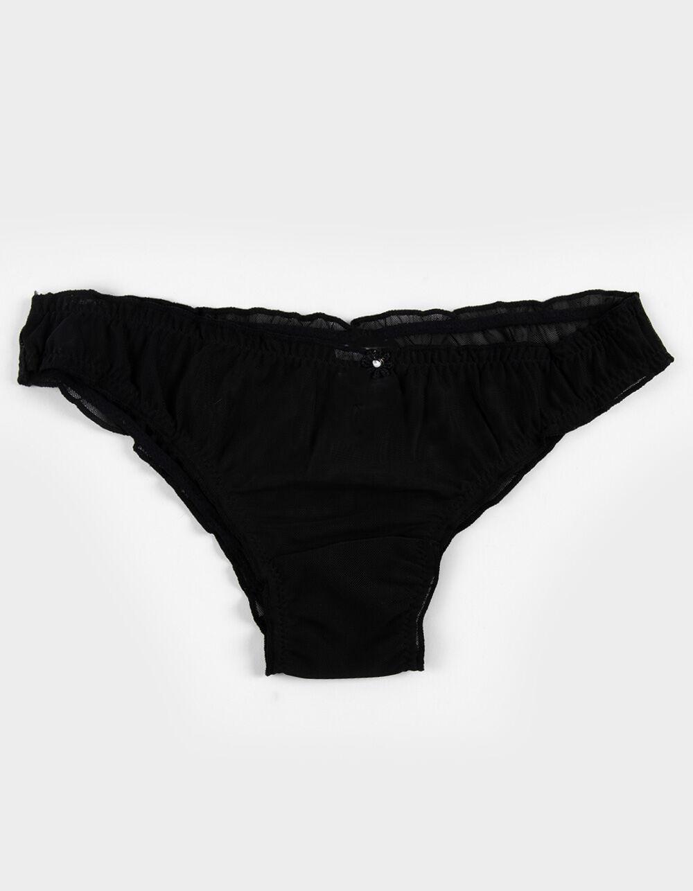 FULL TILT Lettuce Edge Mesh Bikini Panties - BLUE Product Image