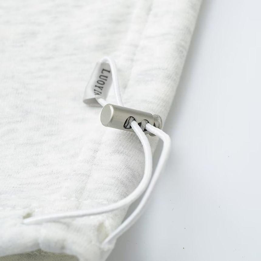 High Rise Plain Drawstring Sweatpants Product Image